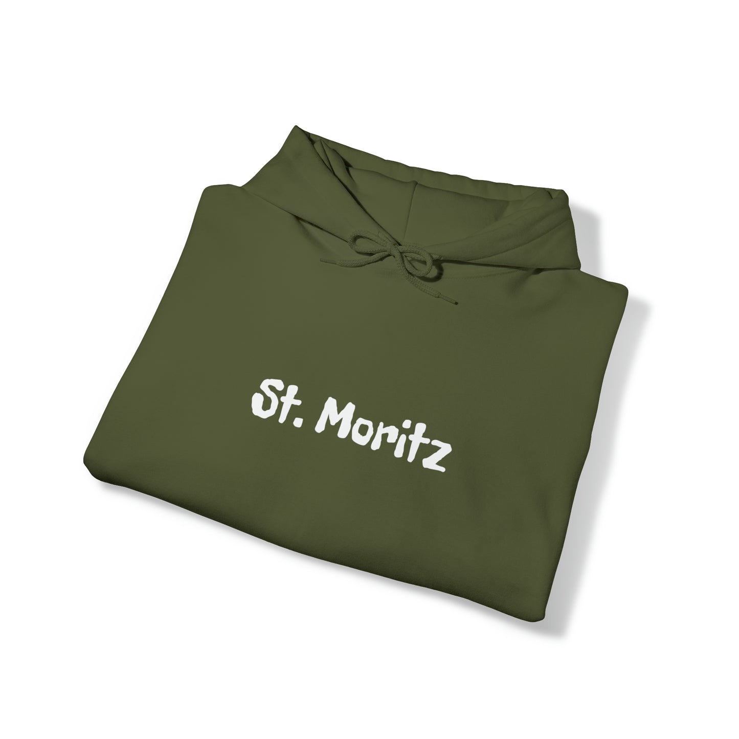St. Moritz white Font | Highperformer Hooded Sweatshirt