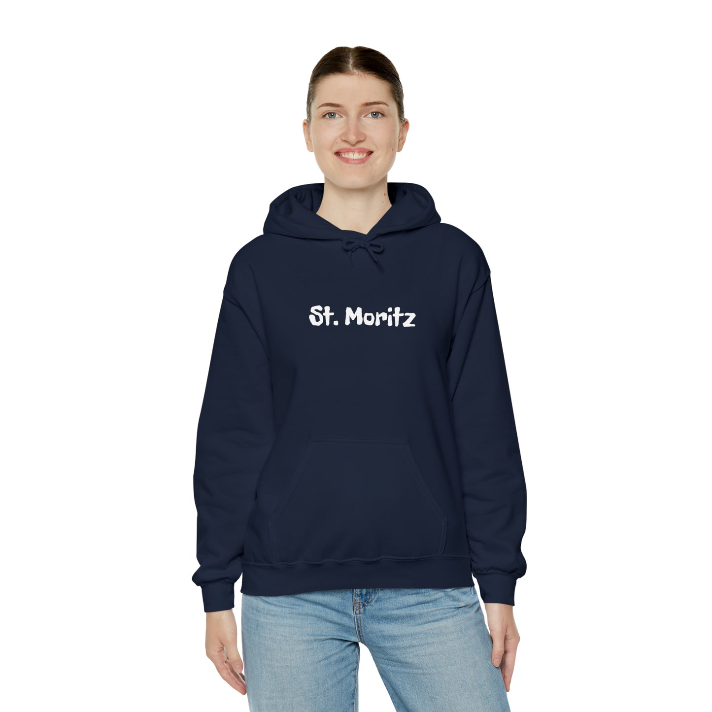 St. Moritz white Font | Highperformer Hooded Sweatshirt