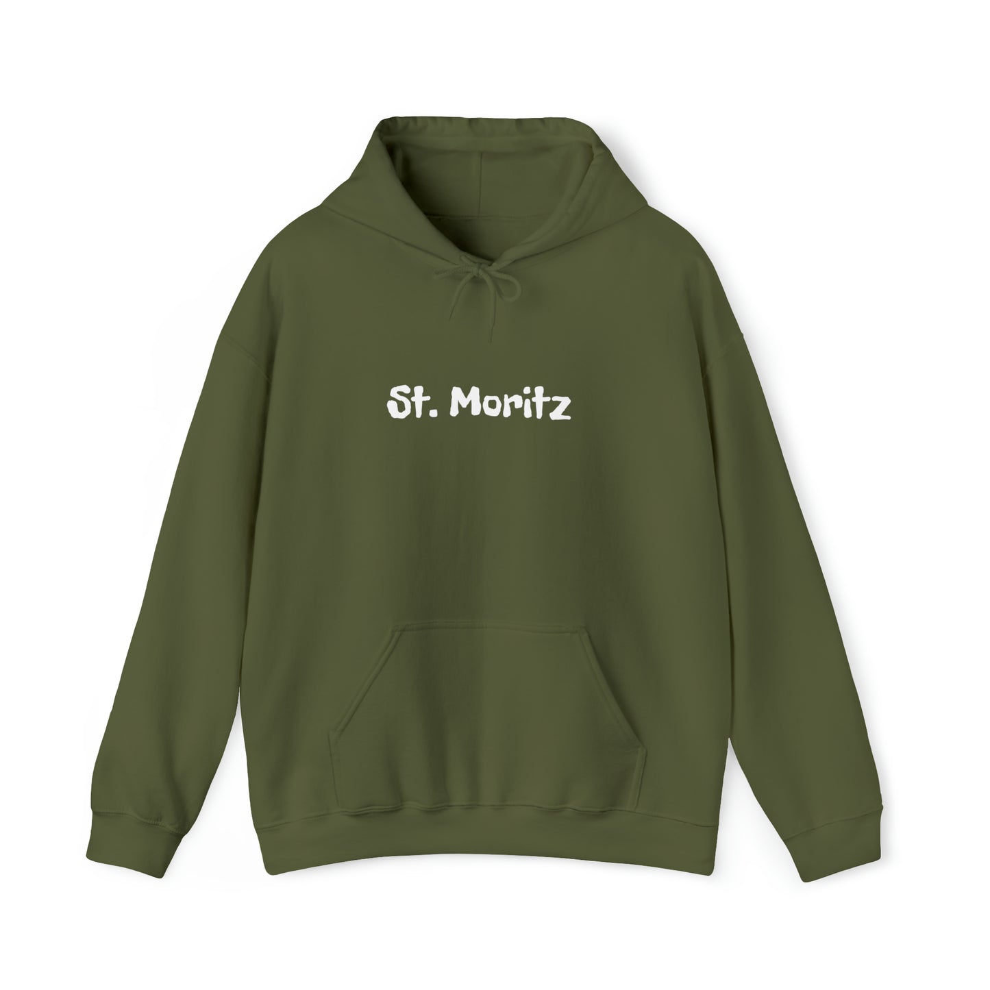 St. Moritz white Font | Highperformer Hooded Sweatshirt