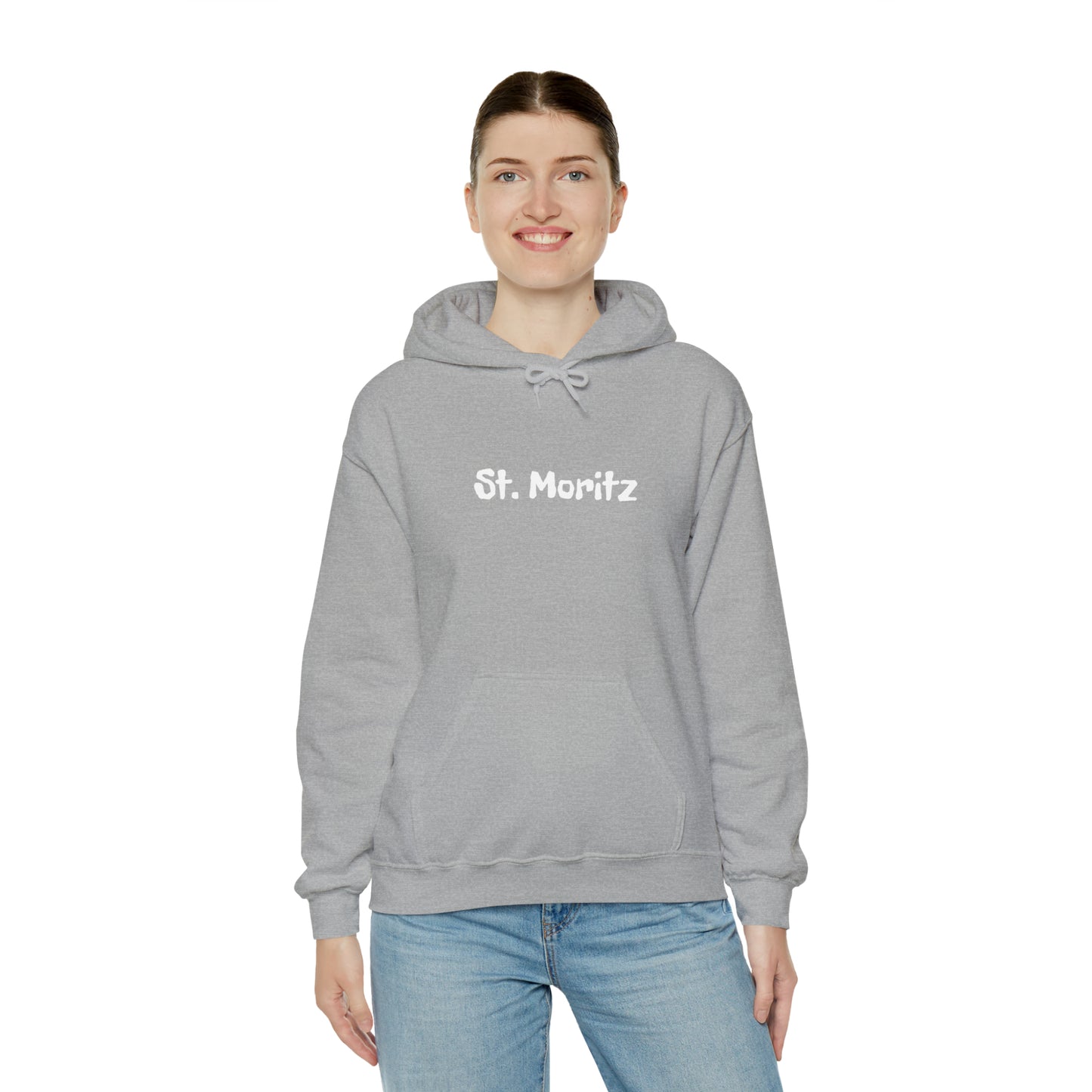 St. Moritz white Font | Highperformer Hooded Sweatshirt