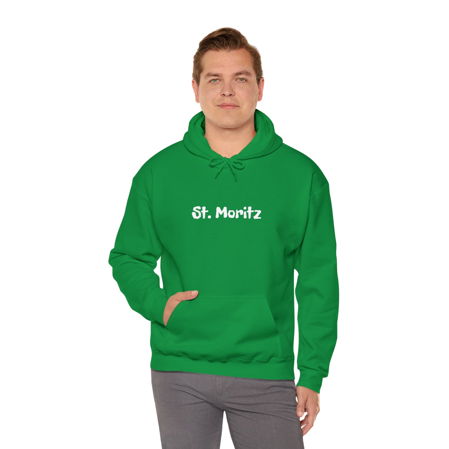 St. Moritz white Font | Highperformer Hooded Sweatshirt