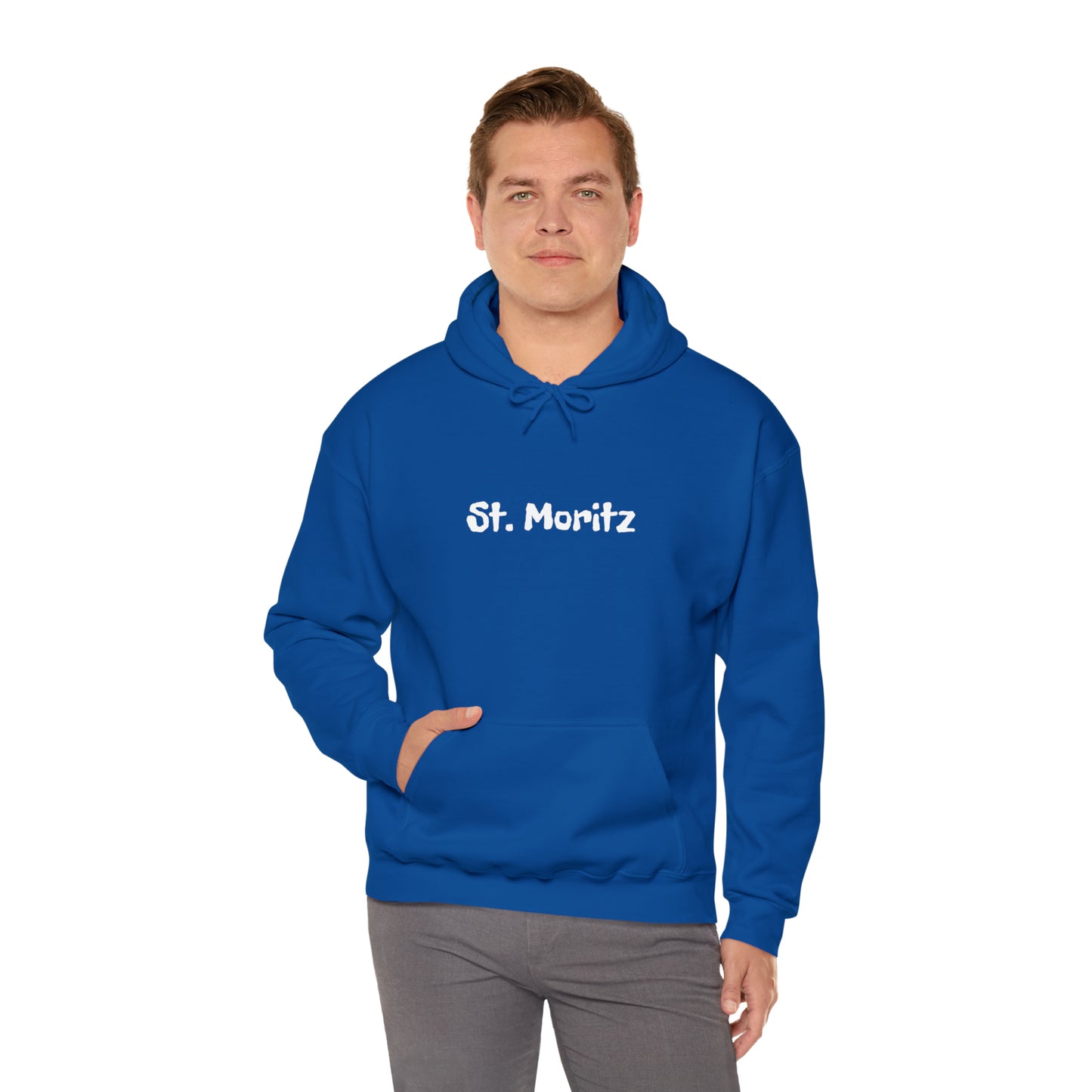 St. Moritz white Font | Highperformer Hooded Sweatshirt