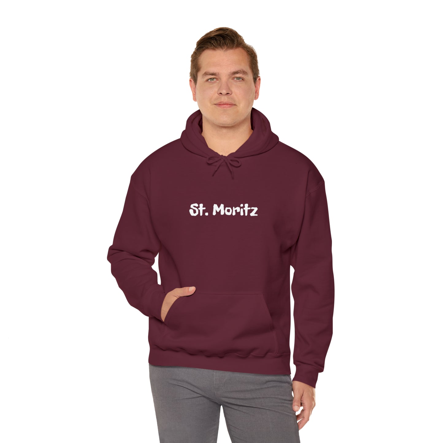 St. Moritz white Font | Highperformer Hooded Sweatshirt