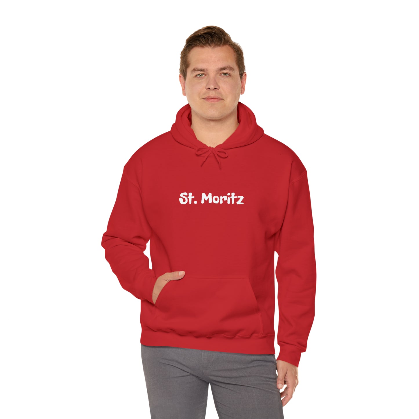 St. Moritz white Font | Highperformer Hooded Sweatshirt