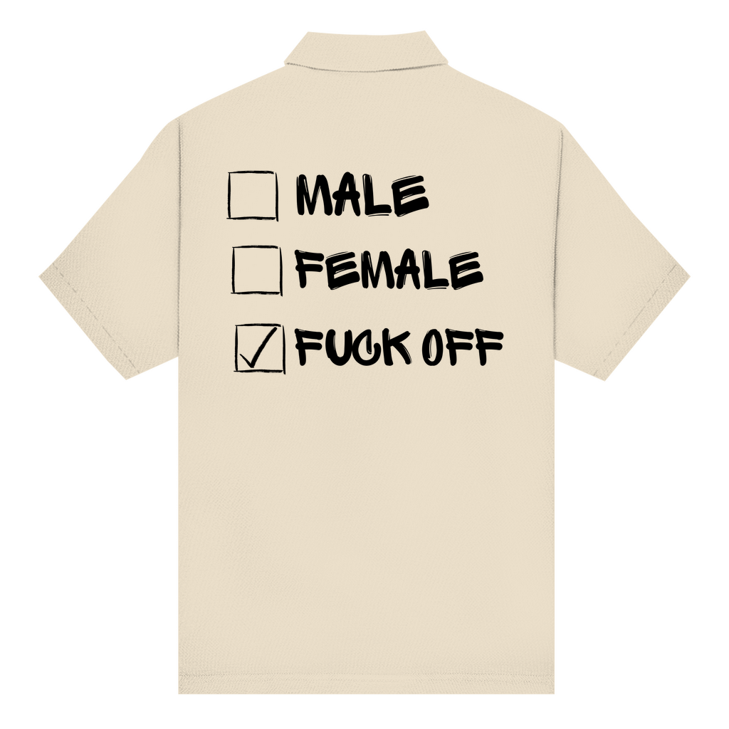 Unisex Poloshirt MALE, FEMALE, FUCK OFF