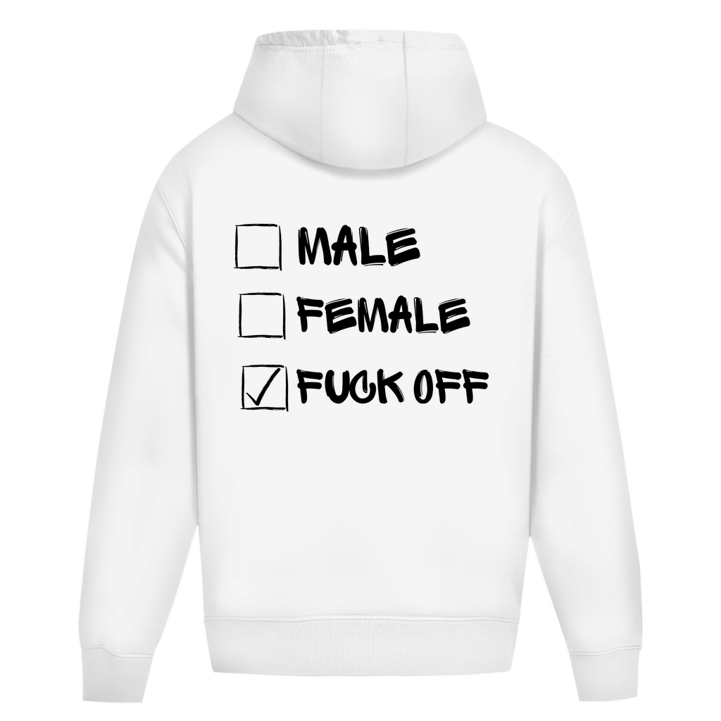 Oversize Hoodie Ohne Kordel MALE, FEMALE, FUCK OFF
