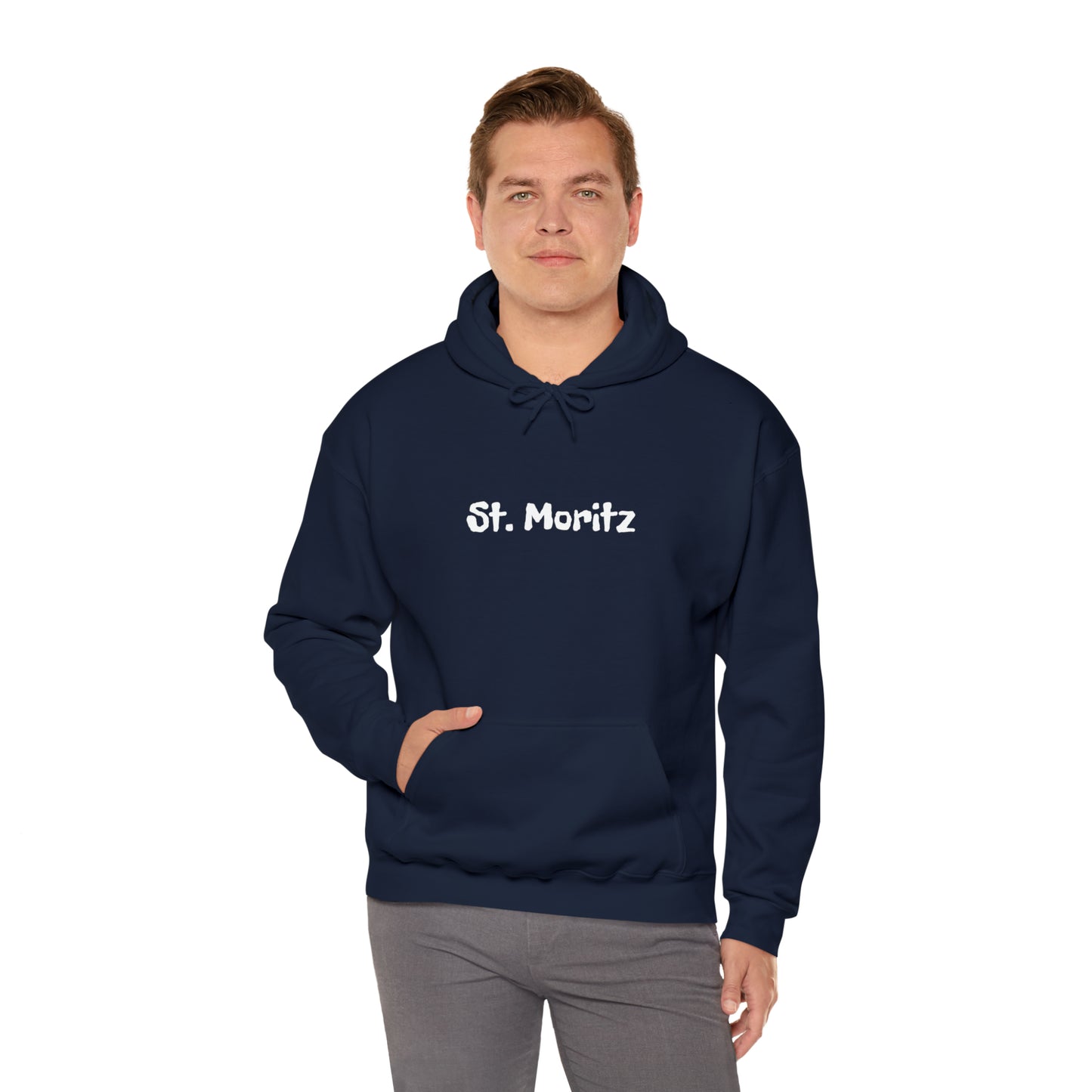 St. Moritz white Font | Highperformer Hooded Sweatshirt