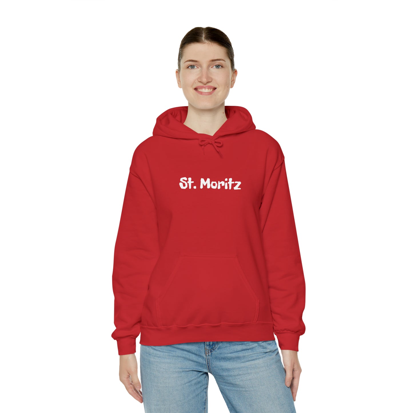 St. Moritz white Font | Highperformer Hooded Sweatshirt