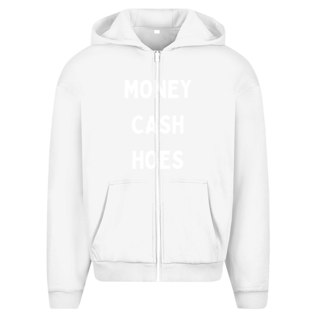 Herren Oversize Zipper Hoodie Money, Cash, Hoes