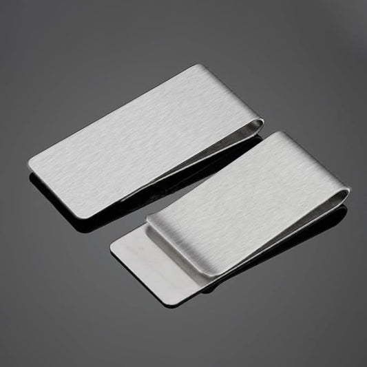 Edle Geldklammer aus Edelstahl – Silber im Doppelpack