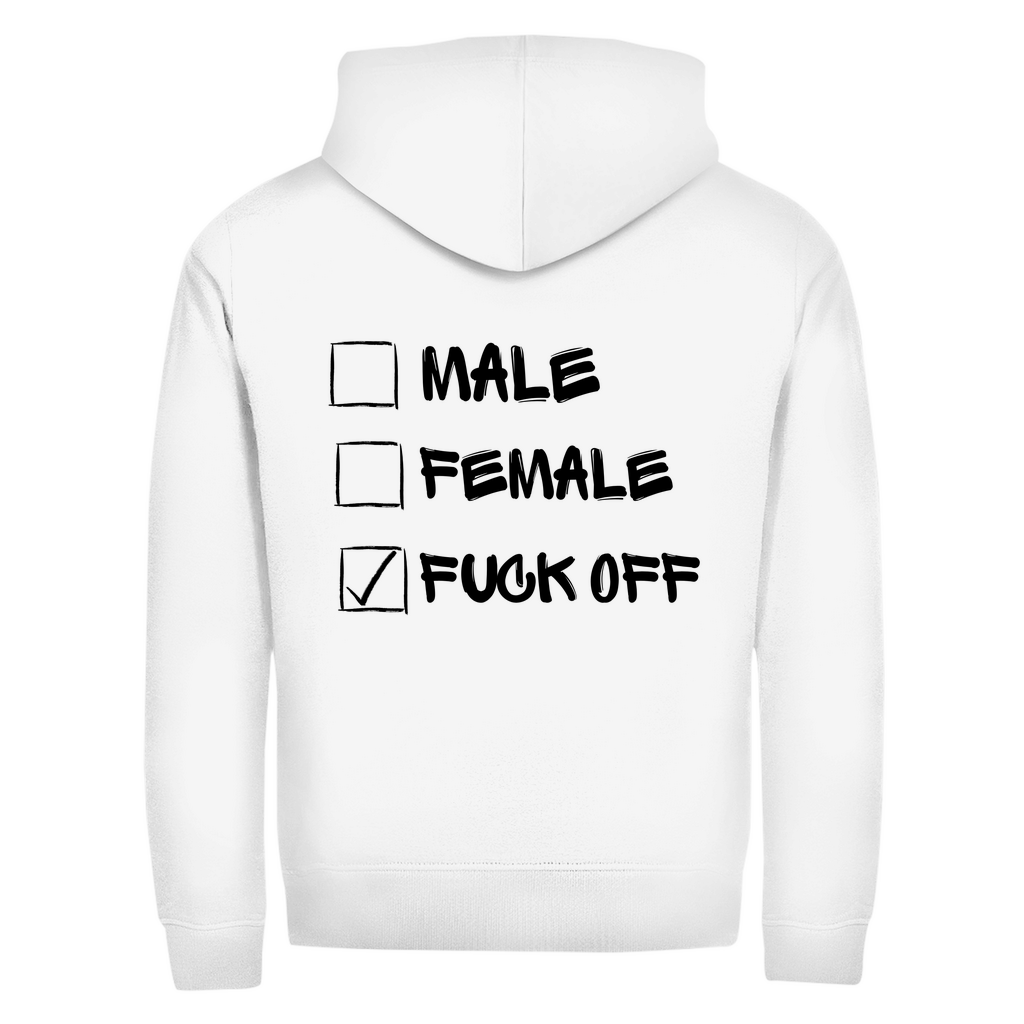 Herren Zipper Hoodie MALE, FEMALE, FUCK OFF