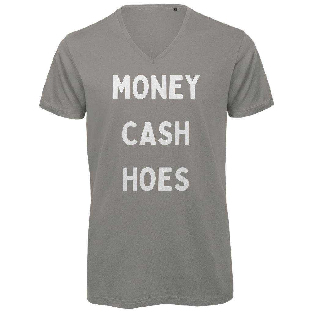 Herren Premium Bio V-Neck T-Shirt Money, Cash, Hoes