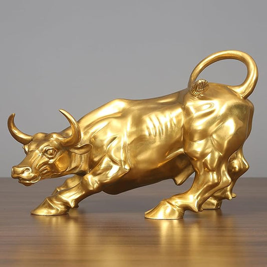 Messing-Stier-Figur – Wand-Bull-Kunst-Dekor, Bronze-Bull (A-Gold)