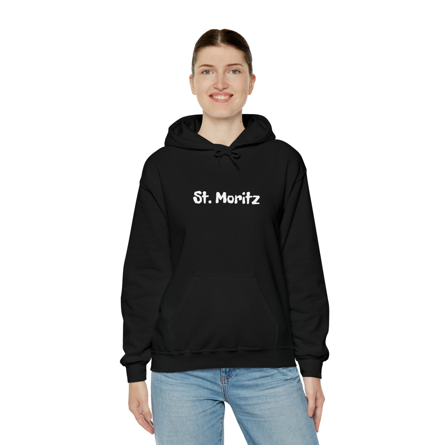 St. Moritz white Font | Highperformer Hooded Sweatshirt
