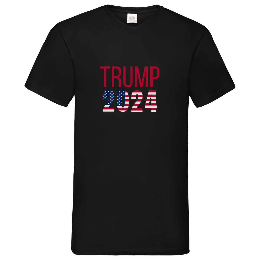 Herren Basic V-Neck T-Shirt Trump 2024 Edition