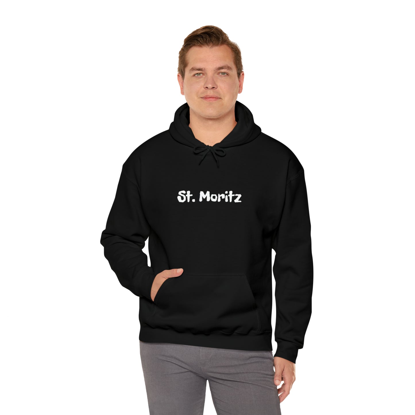St. Moritz white Font | Highperformer Hooded Sweatshirt