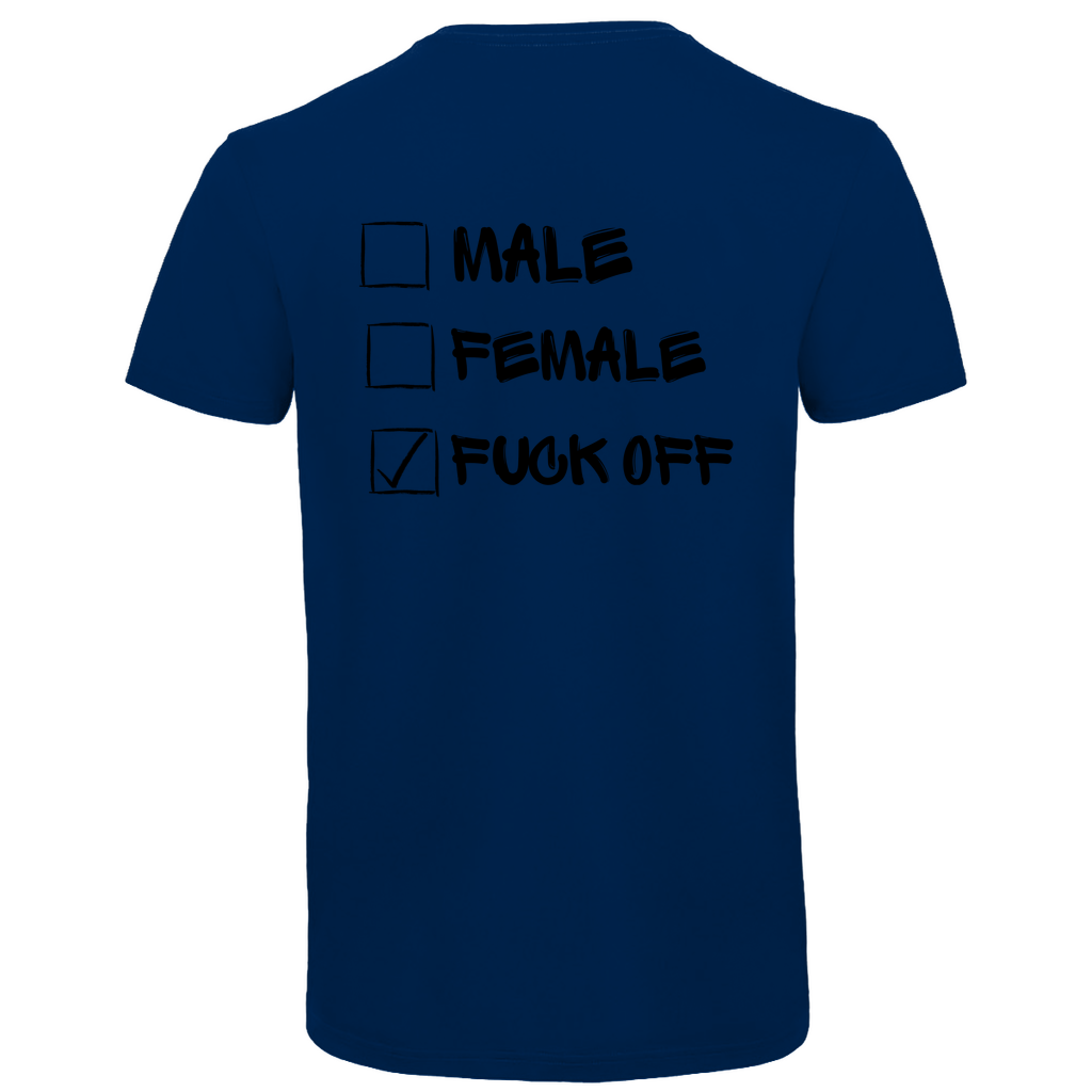 Herren Premium Bio V-Neck T-Shirt MALE, FEMALE, FUCK OFF