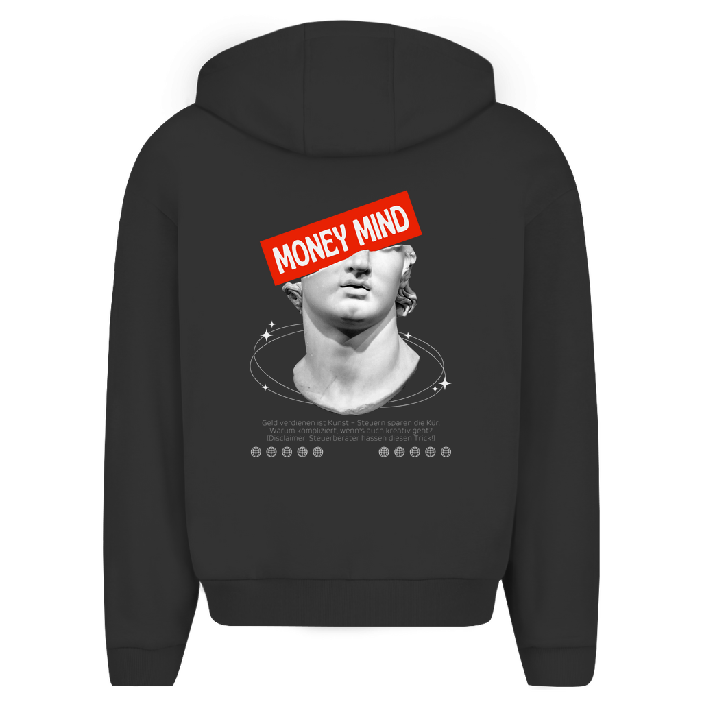Herren Oversize Zipper Hoodie Money Mind