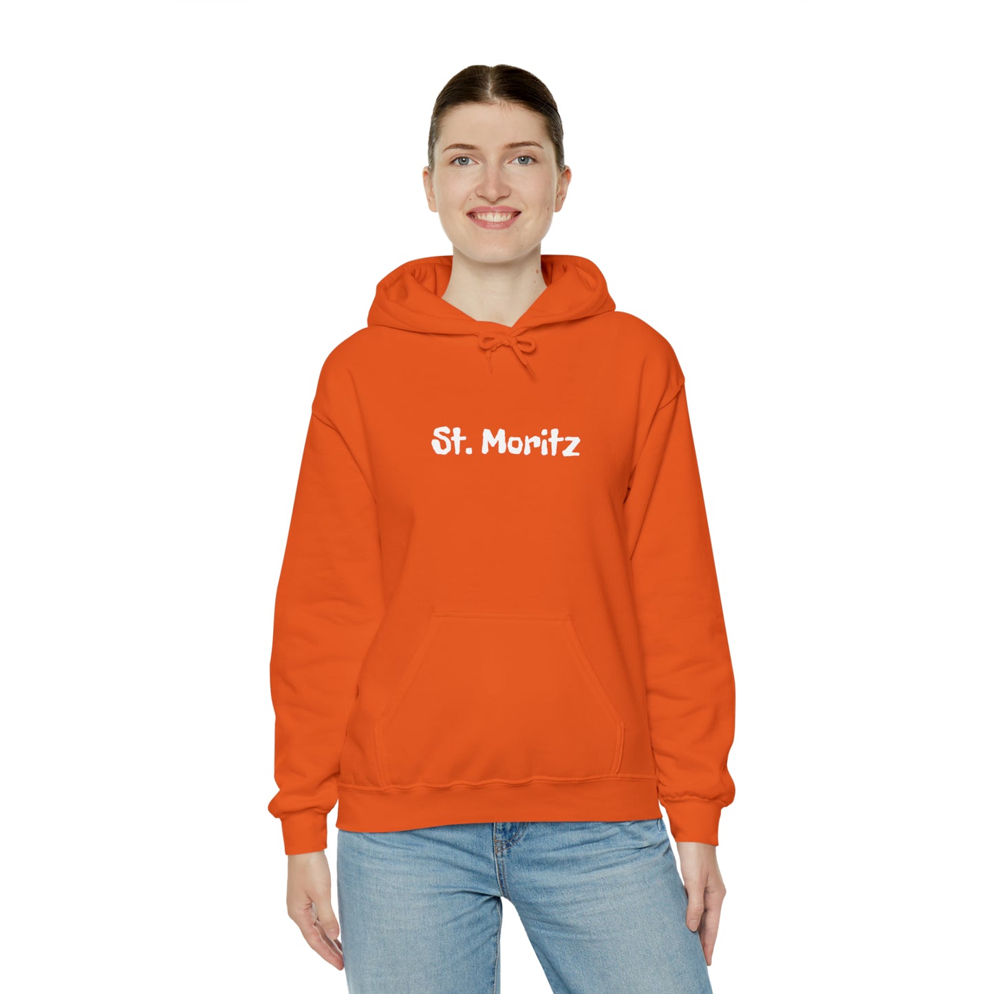 St. Moritz white Font | Highperformer Hooded Sweatshirt