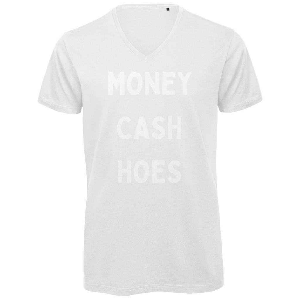 Herren Premium Bio V-Neck T-Shirt Money, Cash, Hoes