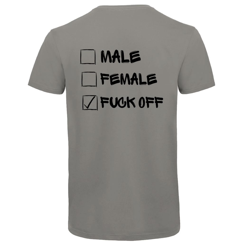 Herren Premium Bio V-Neck T-Shirt MALE, FEMALE, FUCK OFF