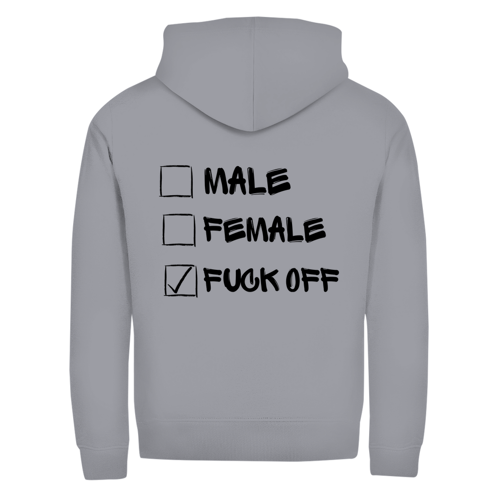 Herren Zipper Hoodie MALE, FEMALE, FUCK OFF