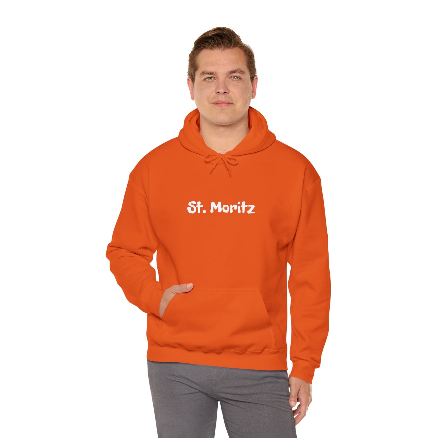 St. Moritz white Font | Highperformer Hooded Sweatshirt