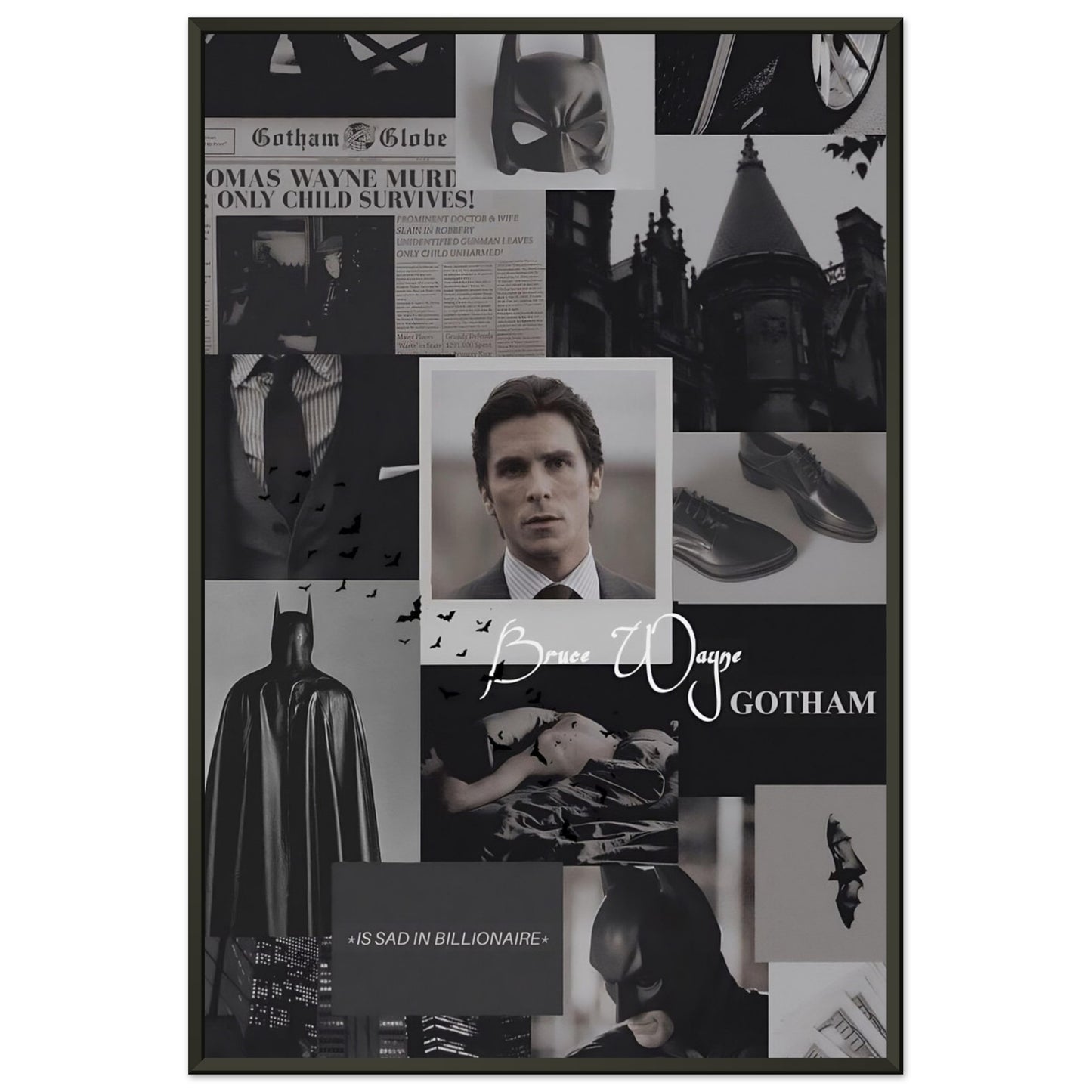 Bruce Wayne Gotham Premium-Poster aus mattem Papier mit Metallrahmen - BWL.Breitseite