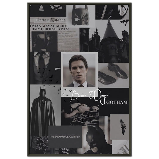 Bruce Wayne Gotham Premium-Poster aus mattem Papier mit Metallrahmen