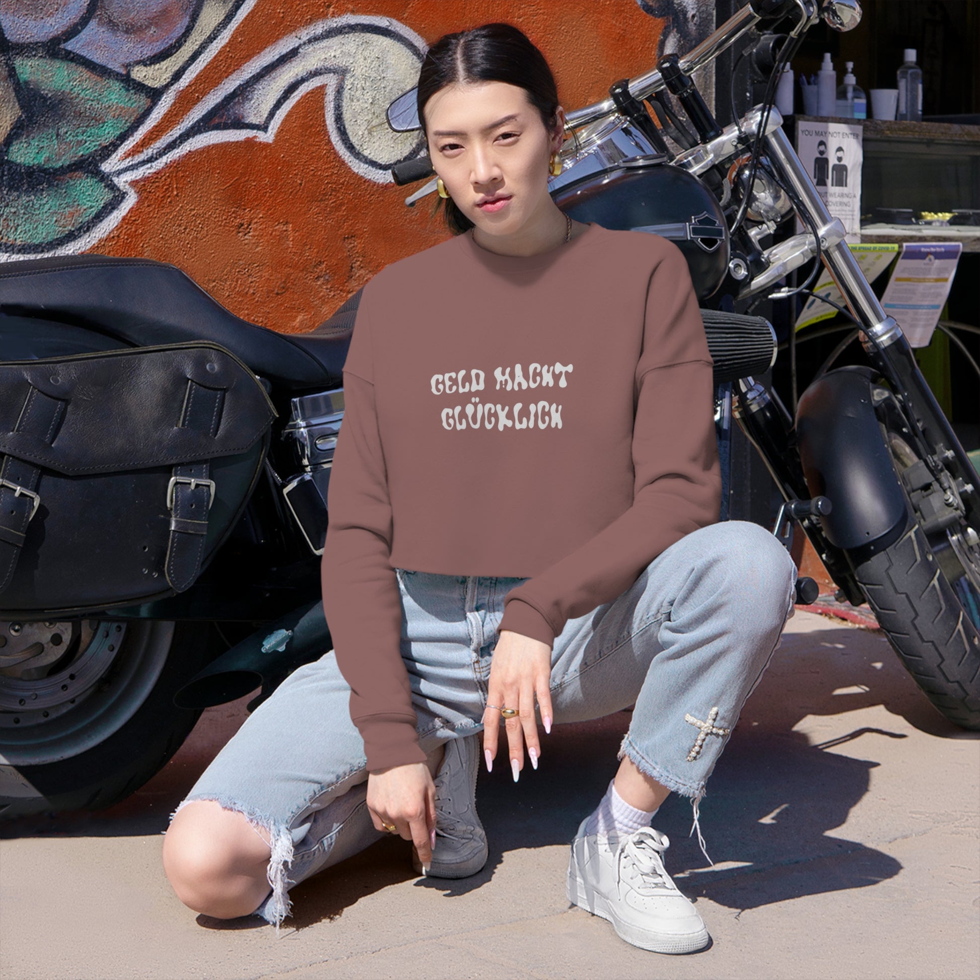 Geld macht glücklich | Women's Cropped Sweatshirt - BWL.Breitseite