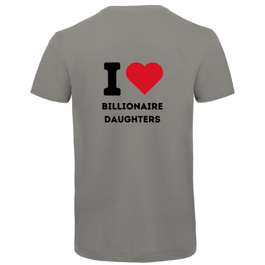 Herren Premium Bio V-Neck T-Shirt I Love Billionaire Daughters