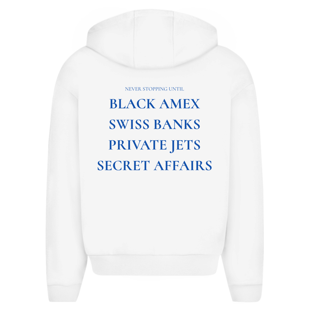 Herren Oversize Zipper Hoodie Never Stopping Until...