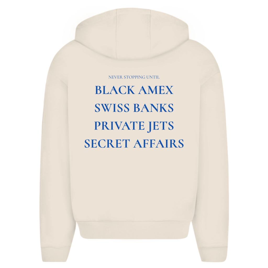 Herren Oversize Zipper Hoodie Never Stopping Until...