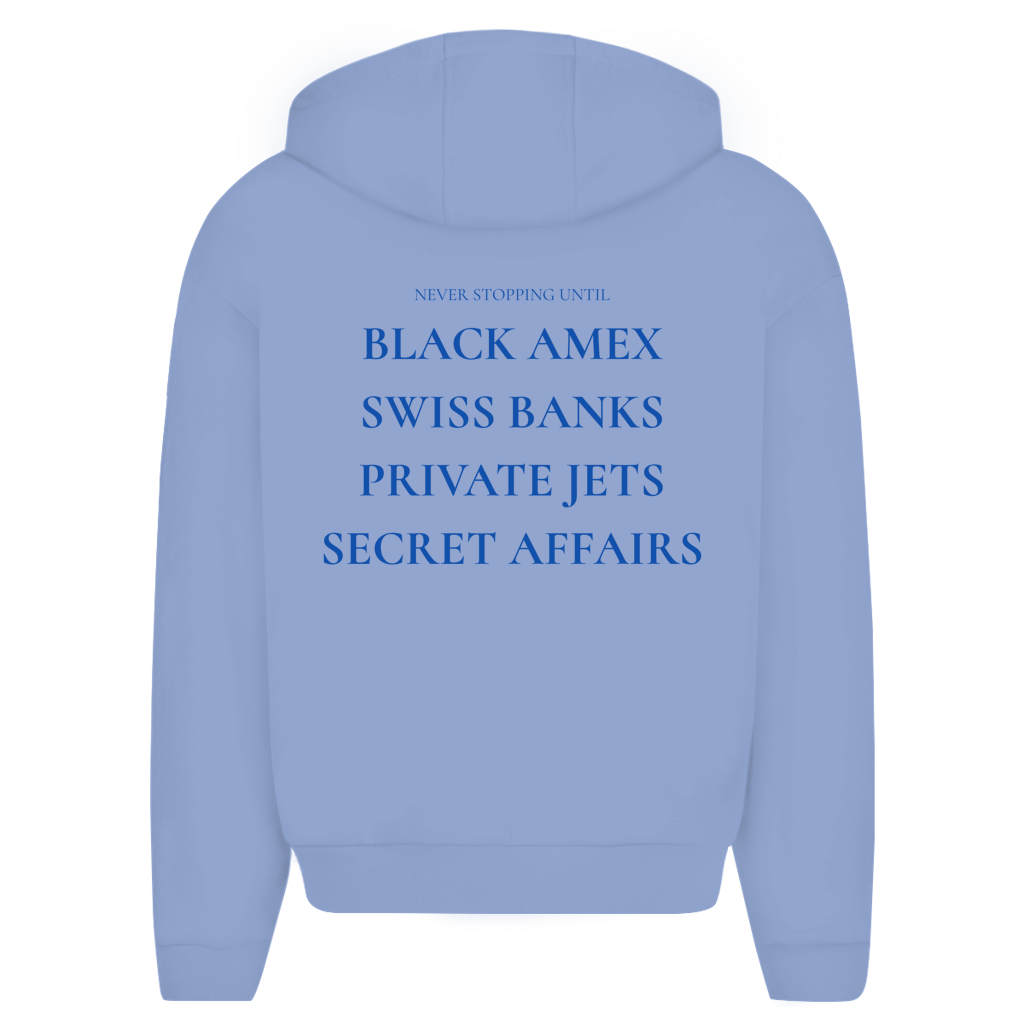 Herren Oversize Zipper Hoodie Never Stopping Until...