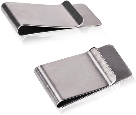 Edle Geldklammer aus Edelstahl – Silber im Doppelpack
