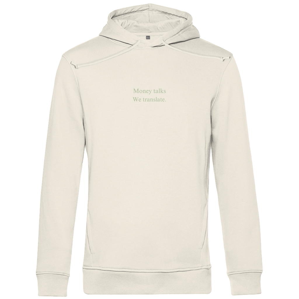 Herren Premium Bio Hoodie Money talks We translate.