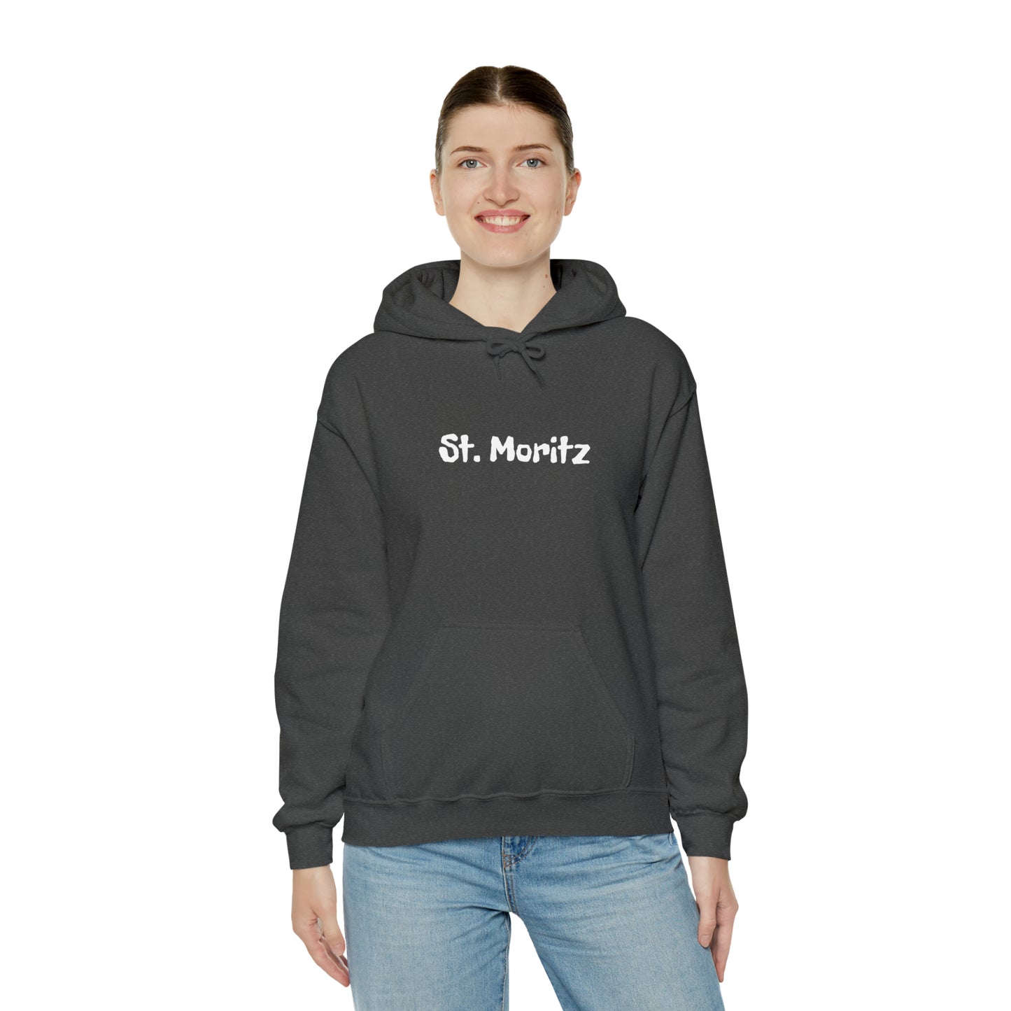 St. Moritz white Font | Highperformer Hooded Sweatshirt