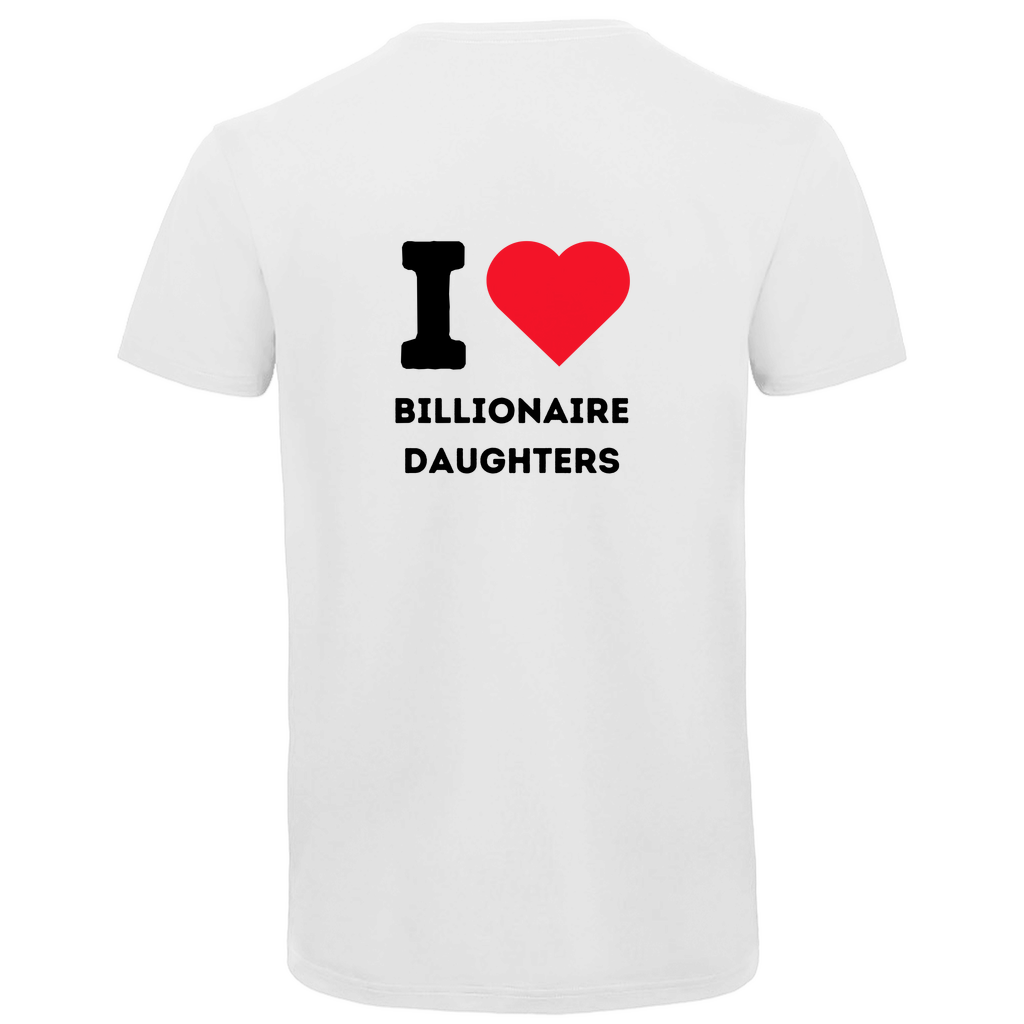 Herren Premium Bio V-Neck T-Shirt I Love Billionaire Daughters