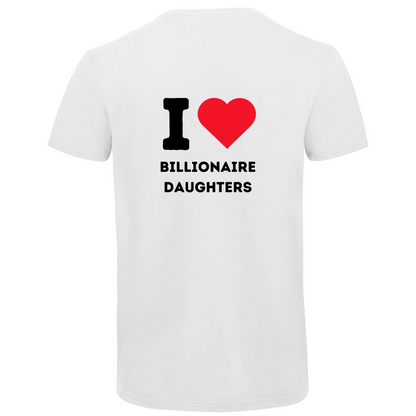 Herren Premium Bio V-Neck T-Shirt I Love Billionaire Daughters