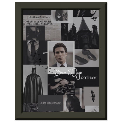 Bruce Wayne Gotham Premium-Poster aus mattem Papier mit Metallrahmen - BWL.Breitseite