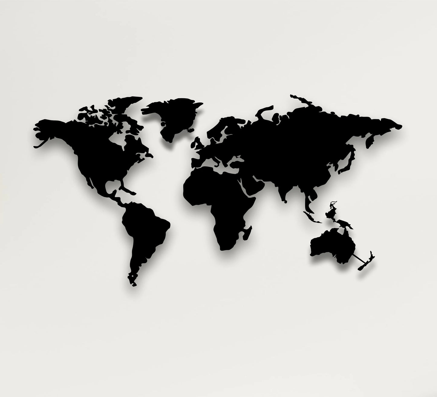 Metall-Weltkarte Kontinente - Individuell Gefertigte Metall-Wandkunst